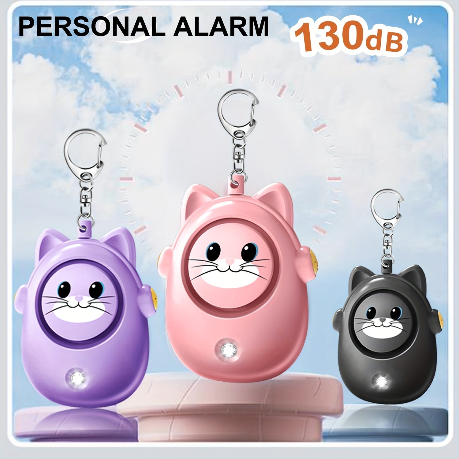 1pc Personal Safety Alarm For Women, 130 DB Loud Self Siren With LED Strobe Light, Personal Security Safe Device, Alarms For Women Elderly